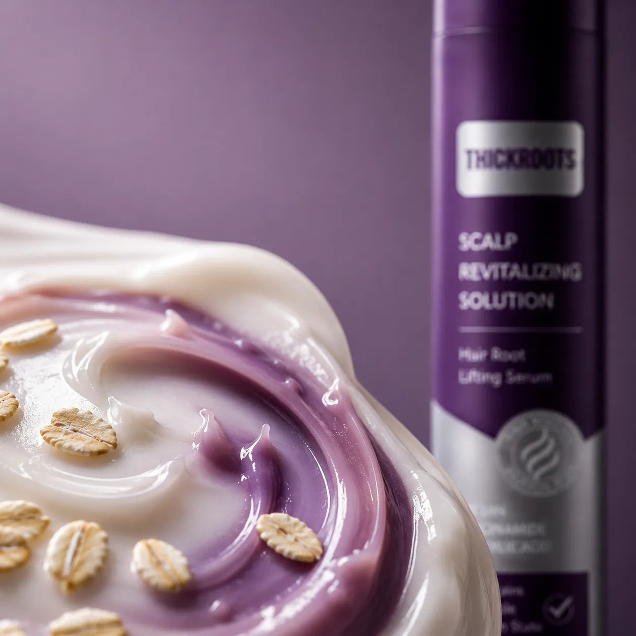 Ingredient texture macro for a scalp serum